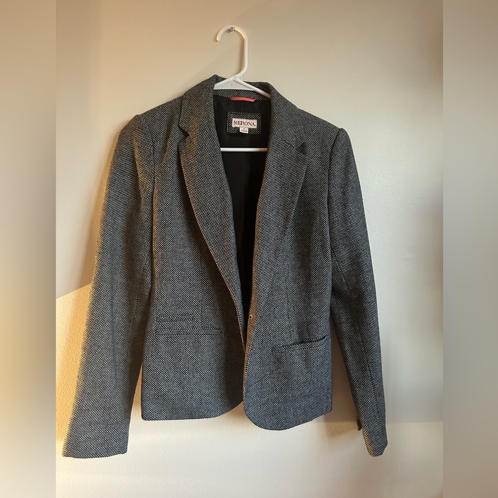 Merona tweed gray blazer size 4